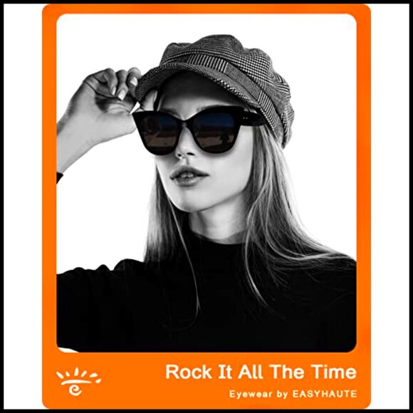 Retro Cat Eye Sunglasses UV400 Protection Lightweight Plastic Frame main image 6